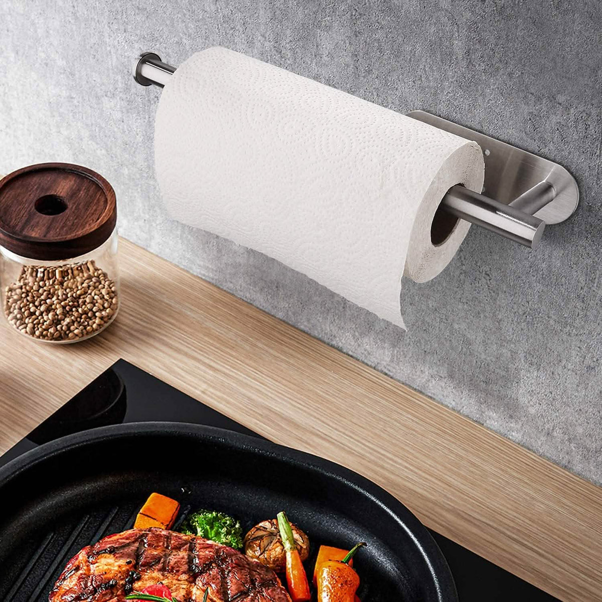 Stainless Steel Paper Towel Holder Kitchen Storage - Tophatter Daily Deals