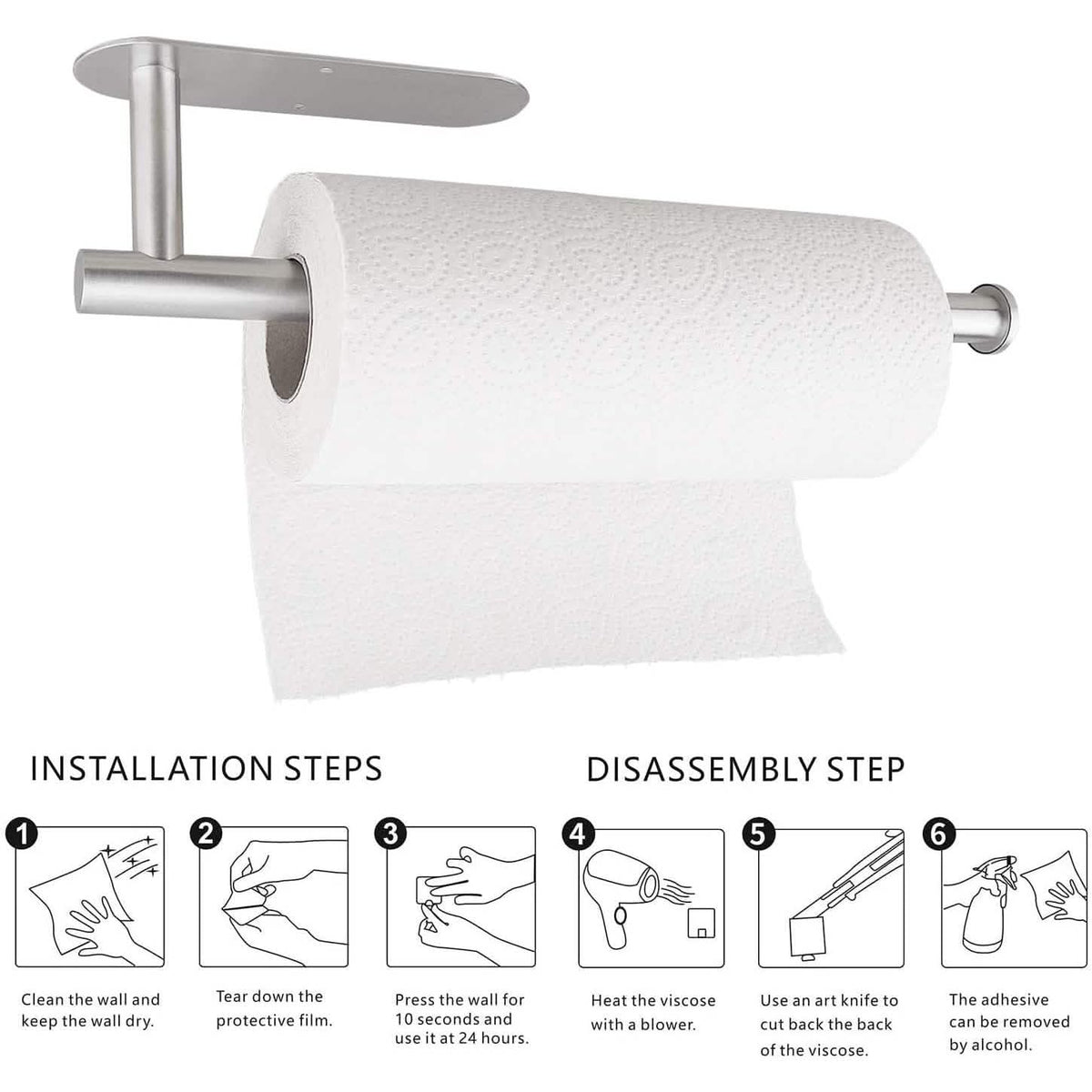 Stainless Steel Paper Towel Holder Kitchen Storage - Tophatter Daily Deals