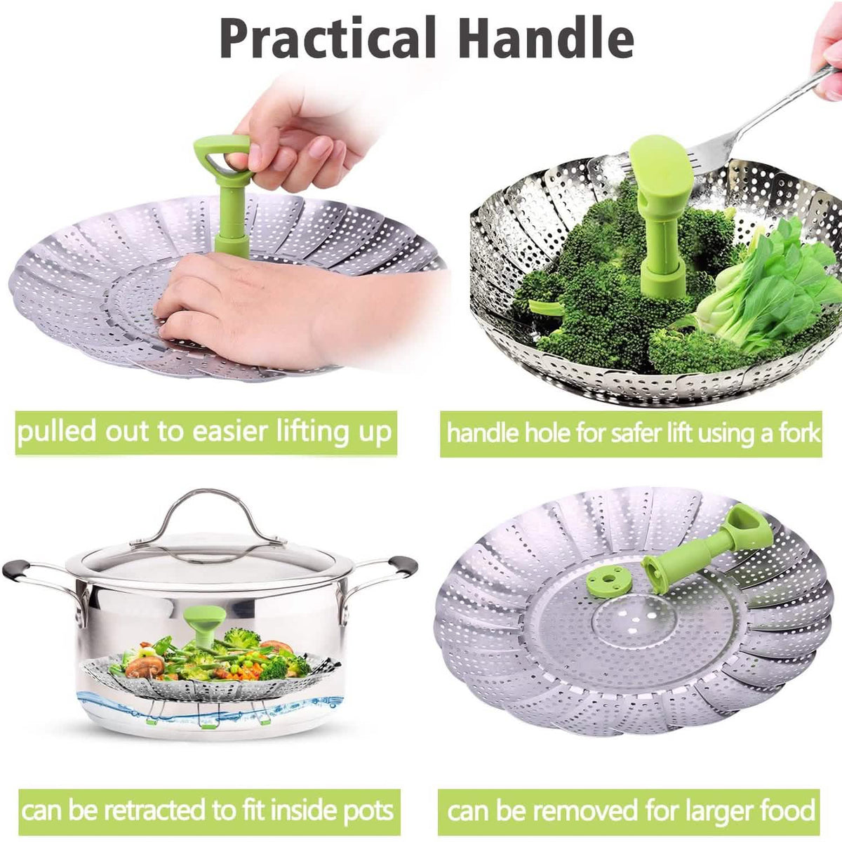 Stainless Steel Vegetable Steamer Basket Kitchen Tools & Gadgets - Tophatter Daily Deals