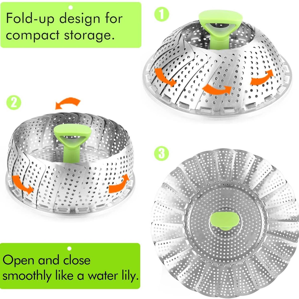 Stainless Steel Vegetable Steamer Basket Kitchen Tools & Gadgets - Tophatter Daily Deals