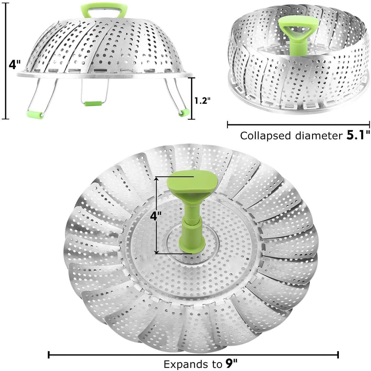 Stainless Steel Vegetable Steamer Basket Kitchen Tools & Gadgets - Tophatter Daily Deals