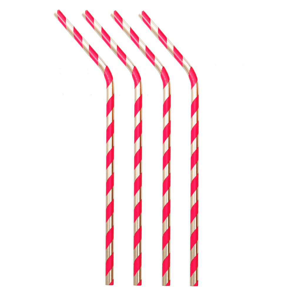 Stainless Steel Stripe Straws Gift - Tophatter Daily Deals