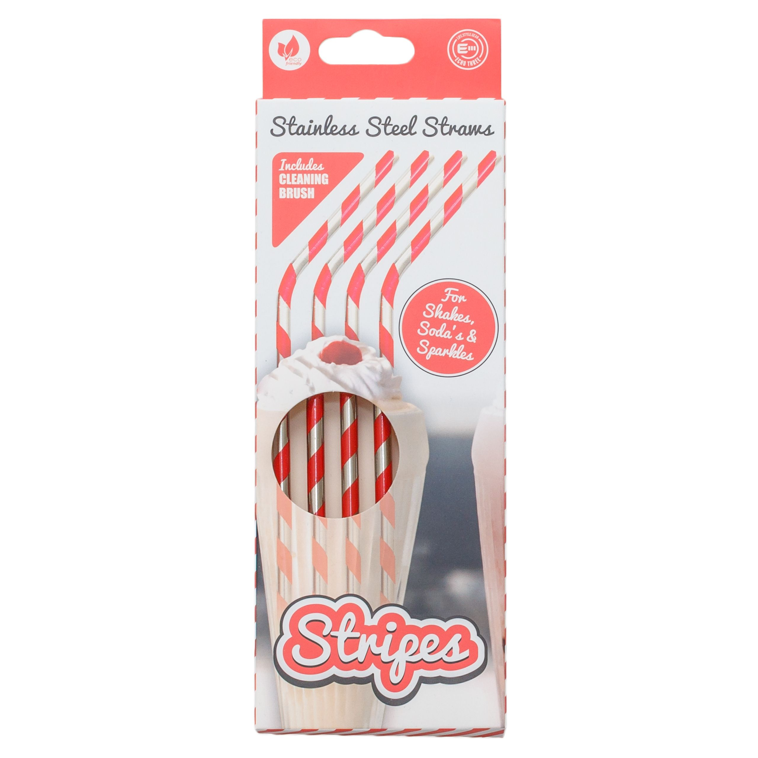 Stainless Steel Stripe Straws Gift - Tophatter Daily Deals