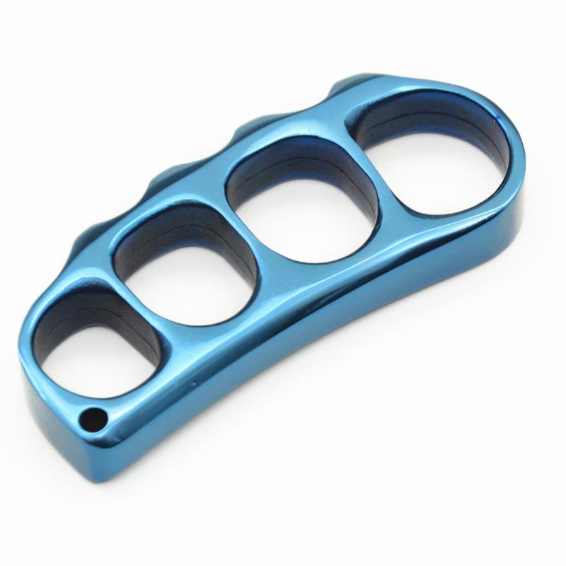 Real 304 Stainless Steel Knuckle Dusters Self Defense Blue Brass Knuckles - Tophatter Daily Deals