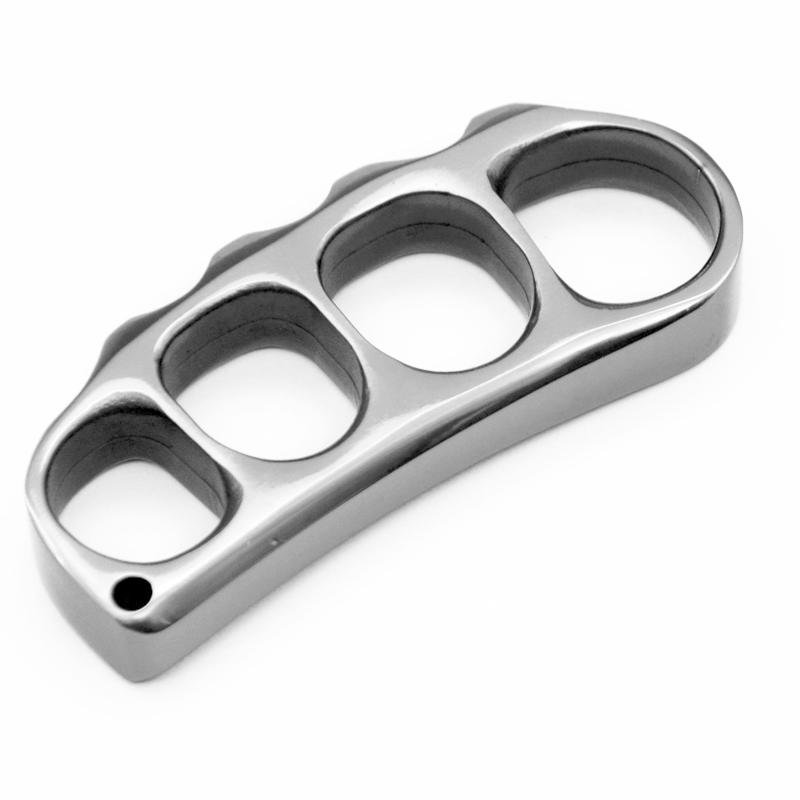 Real 304 Stainless Steel Knuckle Dusters Self Defense Silver Brass Knuckles - Tophatter Daily Deals