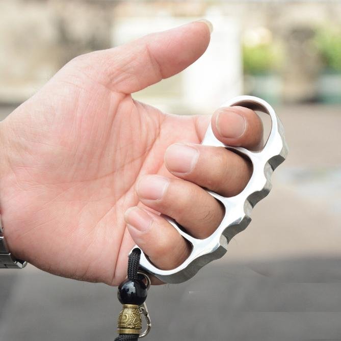 Real 304 Stainless Steel Knuckle Dusters Self Defense Brass Knuckles - Tophatter Daily Deals