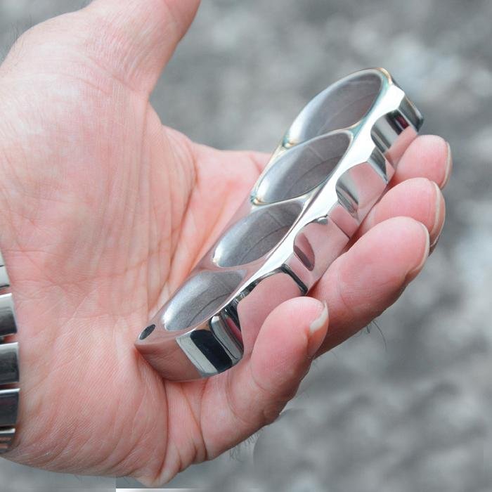 Real 304 Stainless Steel Knuckle Dusters Self Defense Brass Knuckles - Tophatter Daily Deals