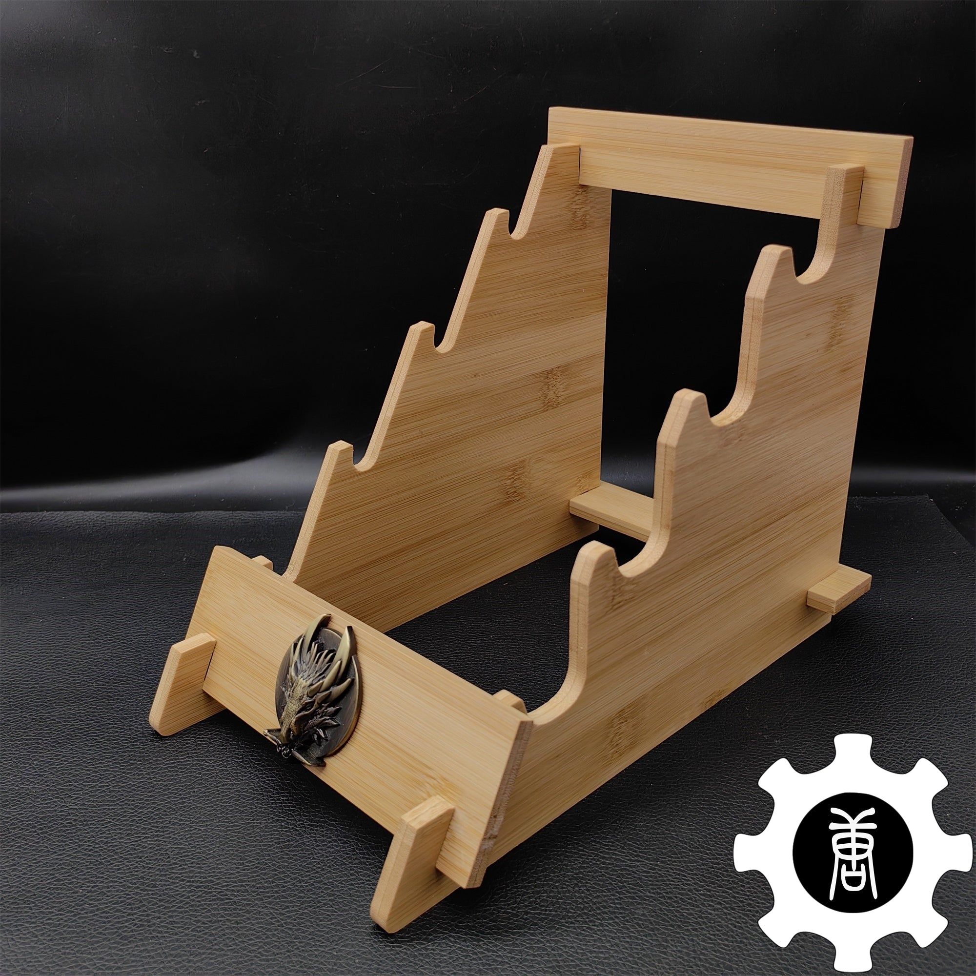 Dragon Head 4-Layer Wooden Holder Dagger Short Sword Display Stand - Tophatter Daily Deals