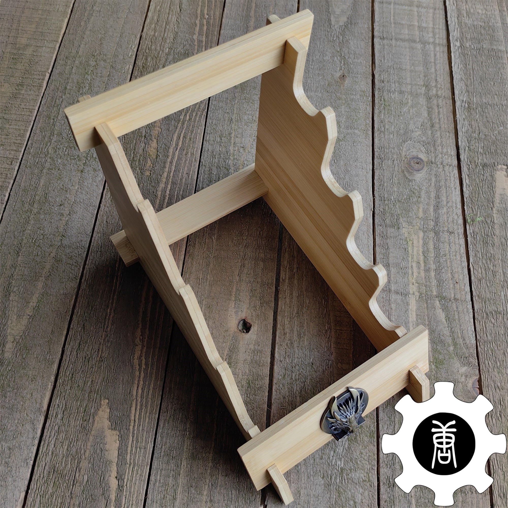 Dragon Head 4-Layer Wooden Holder Dagger Short Sword Display Stand - Tophatter Daily Deals