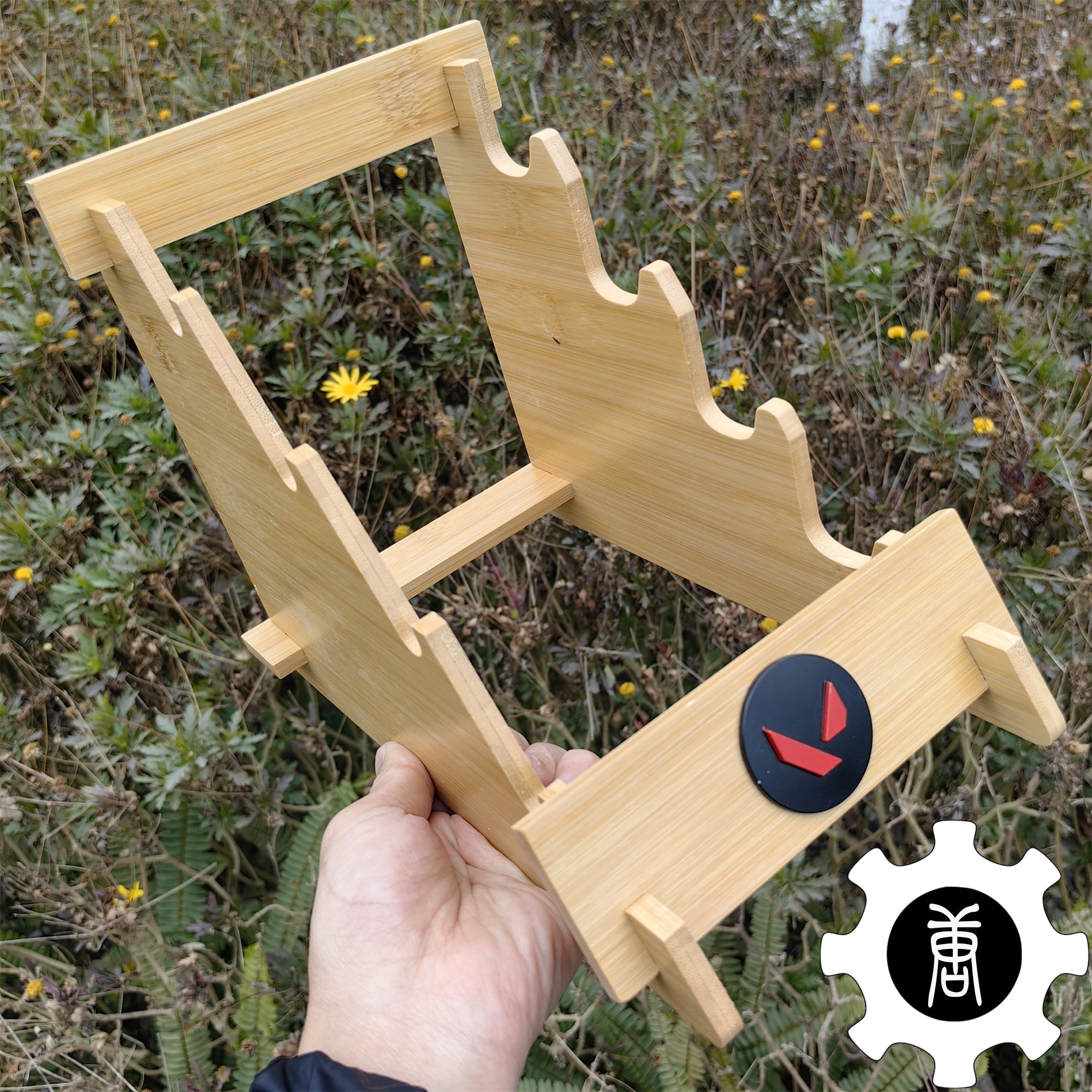 Game Knife Display Stand High-End 4-Layer Wooden Holder - Tophatter Daily Deals