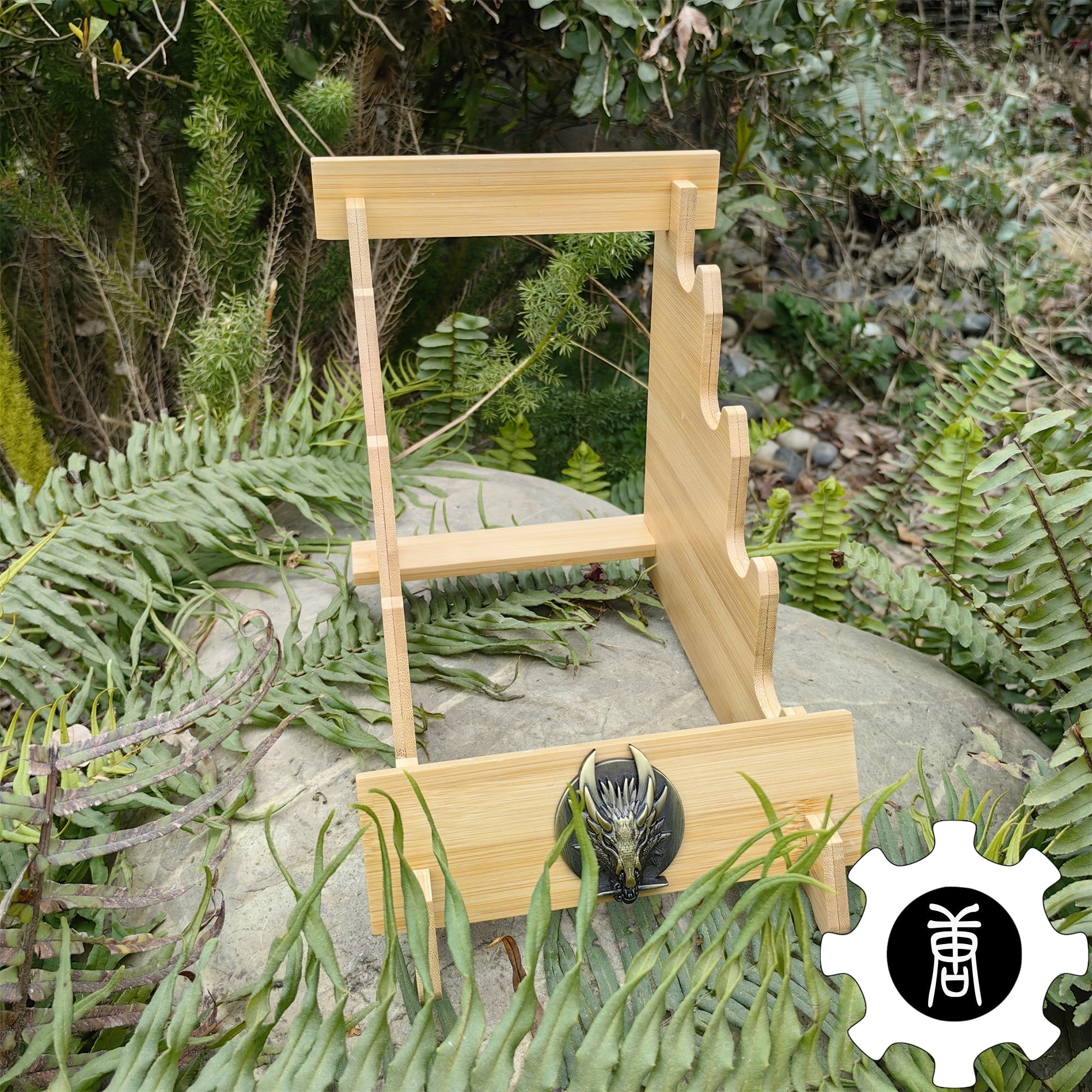 Dragon Head 4-Layer Wooden Holder Dagger Short Sword Display Stand - Tophatter Daily Deals