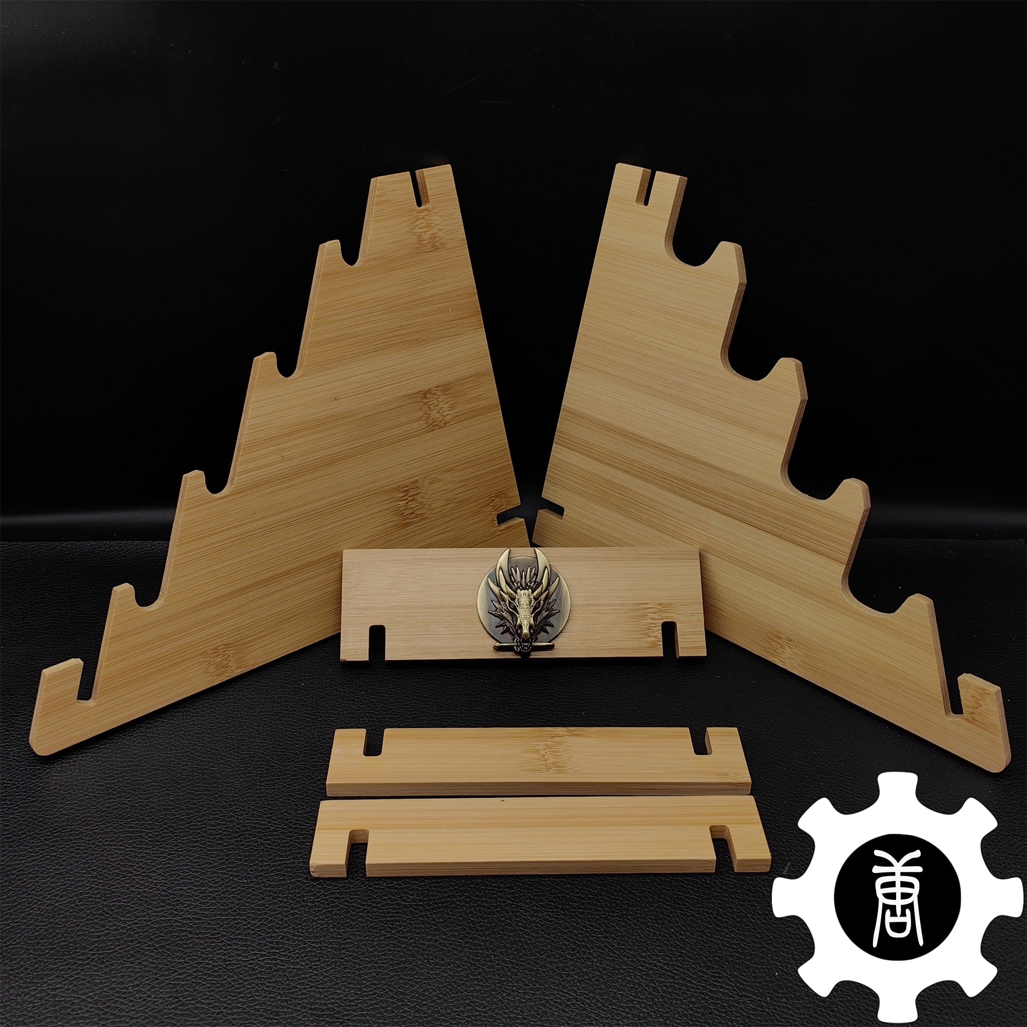 Dragon Head 4-Layer Wooden Holder Dagger Short Sword Display Stand - Tophatter Daily Deals