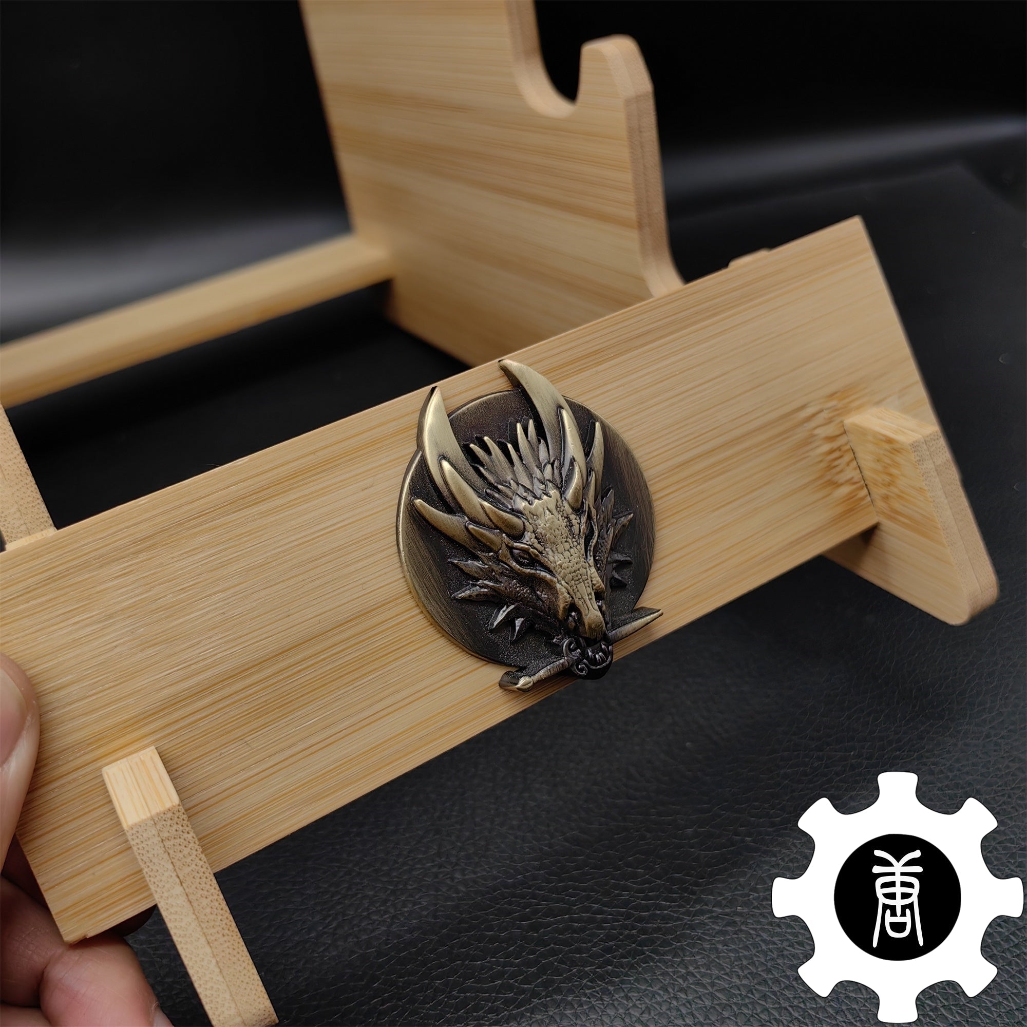 Dragon Head 4-Layer Wooden Holder Dagger Short Sword Display Stand - Tophatter Daily Deals