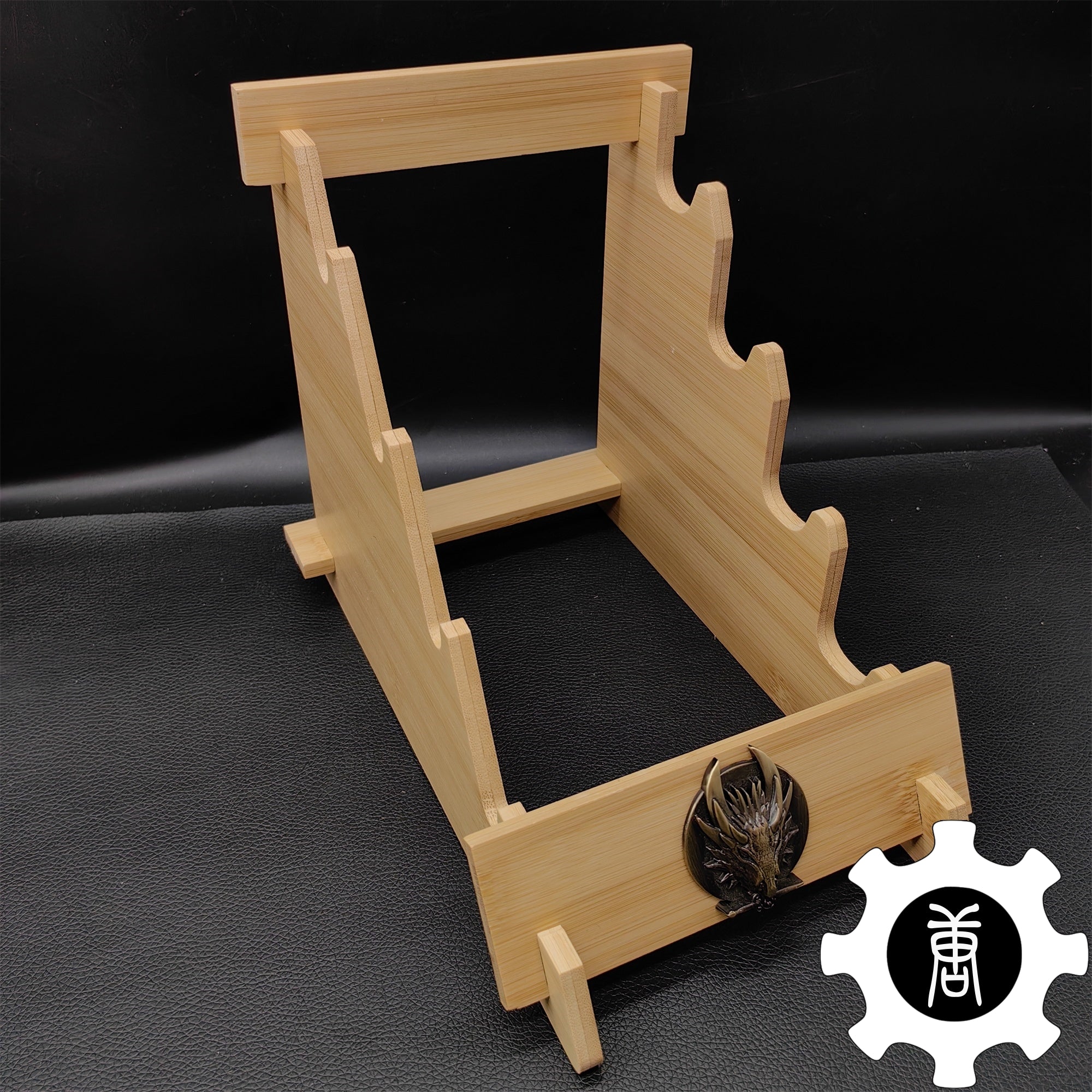 Dragon Head 4-Layer Wooden Holder Dagger Short Sword Display Stand - Tophatter Daily Deals