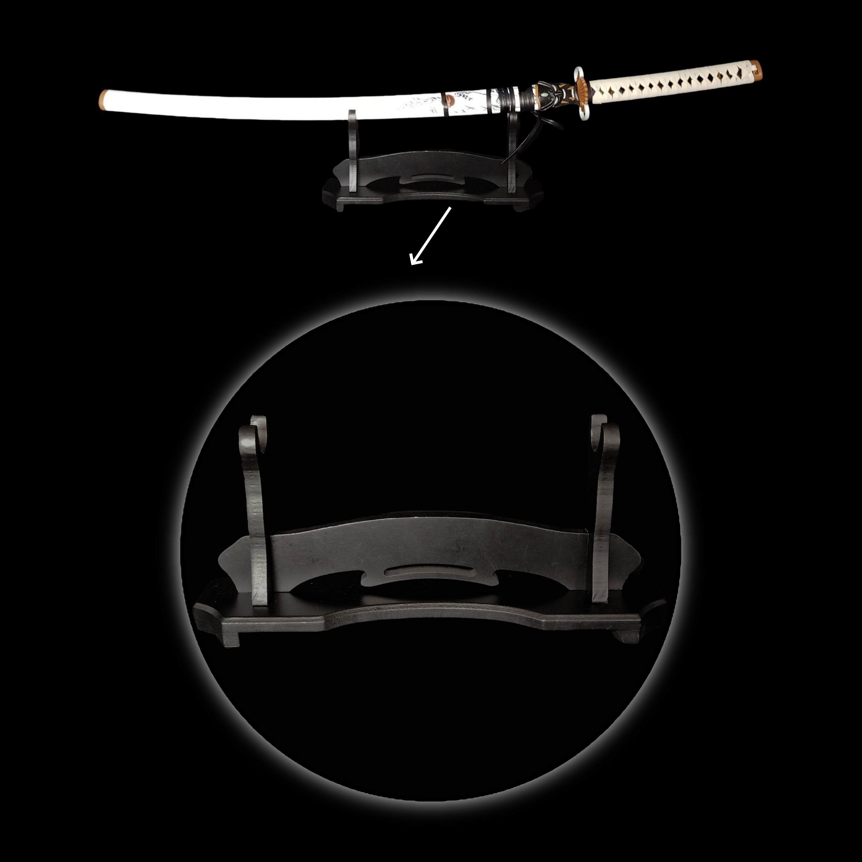 Life-size Katana Sword Wood Display Stand - Tophatter Daily Deals