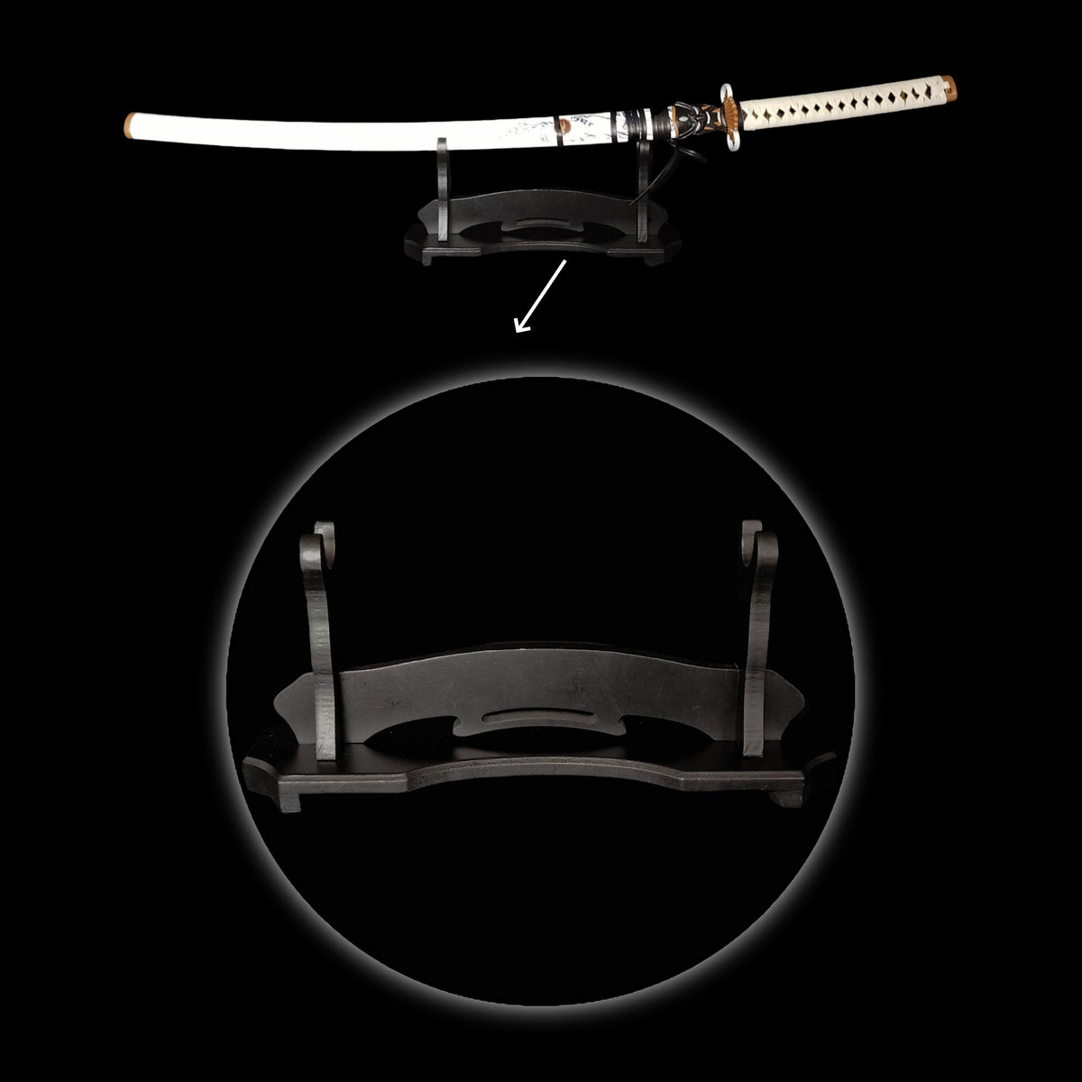 Life-size Katana Sword Wood Display Stand - Tophatter Daily Deals