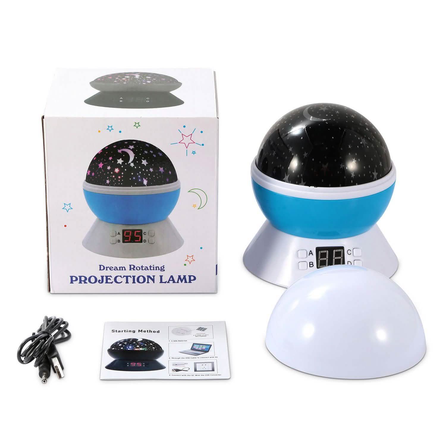 Star Moon LED Projector Lamp Kids Night Light Indoor Lighting - Tophatter Daily Deals