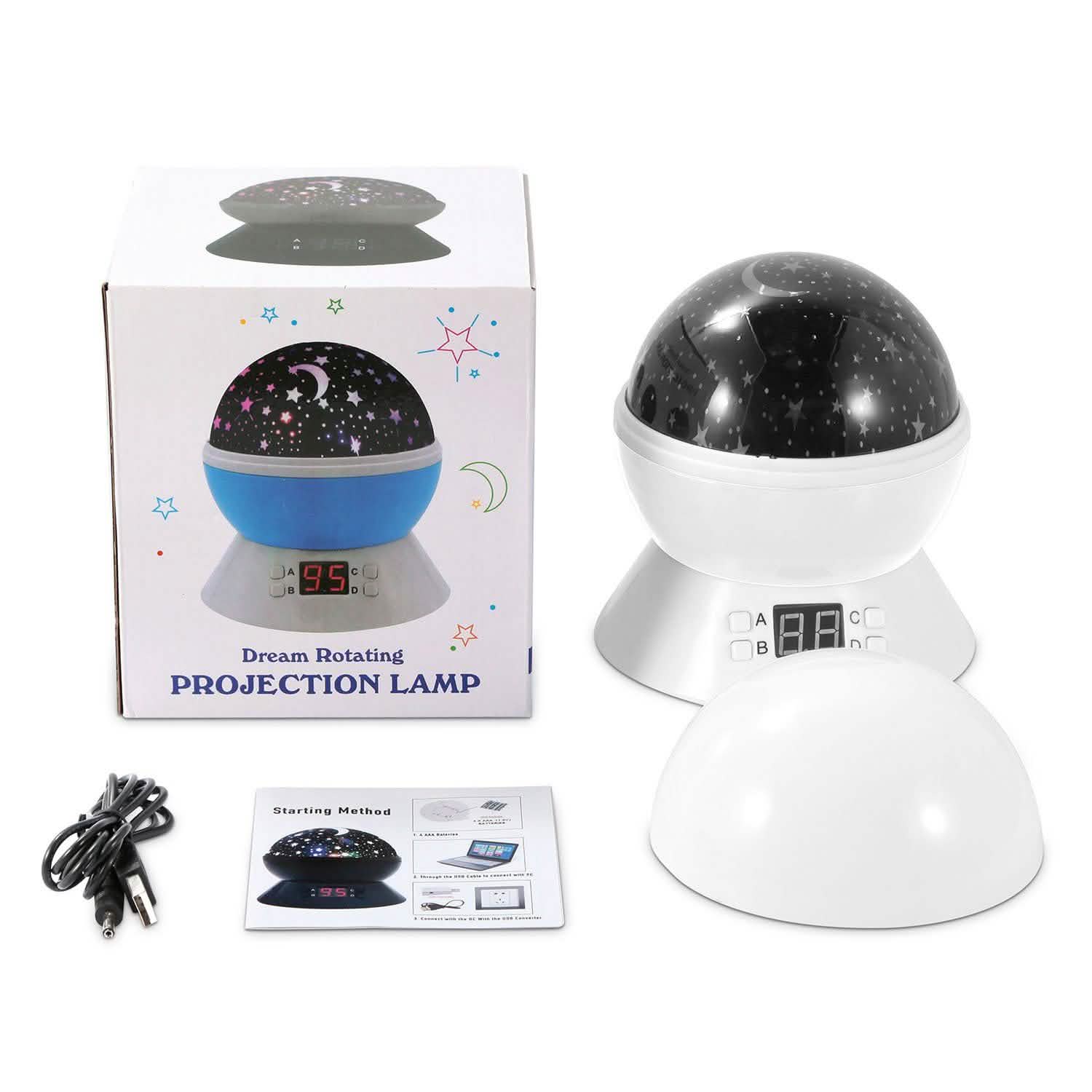 Star Moon LED Projector Lamp Kids Night Light Indoor Lighting - Tophatter Daily Deals