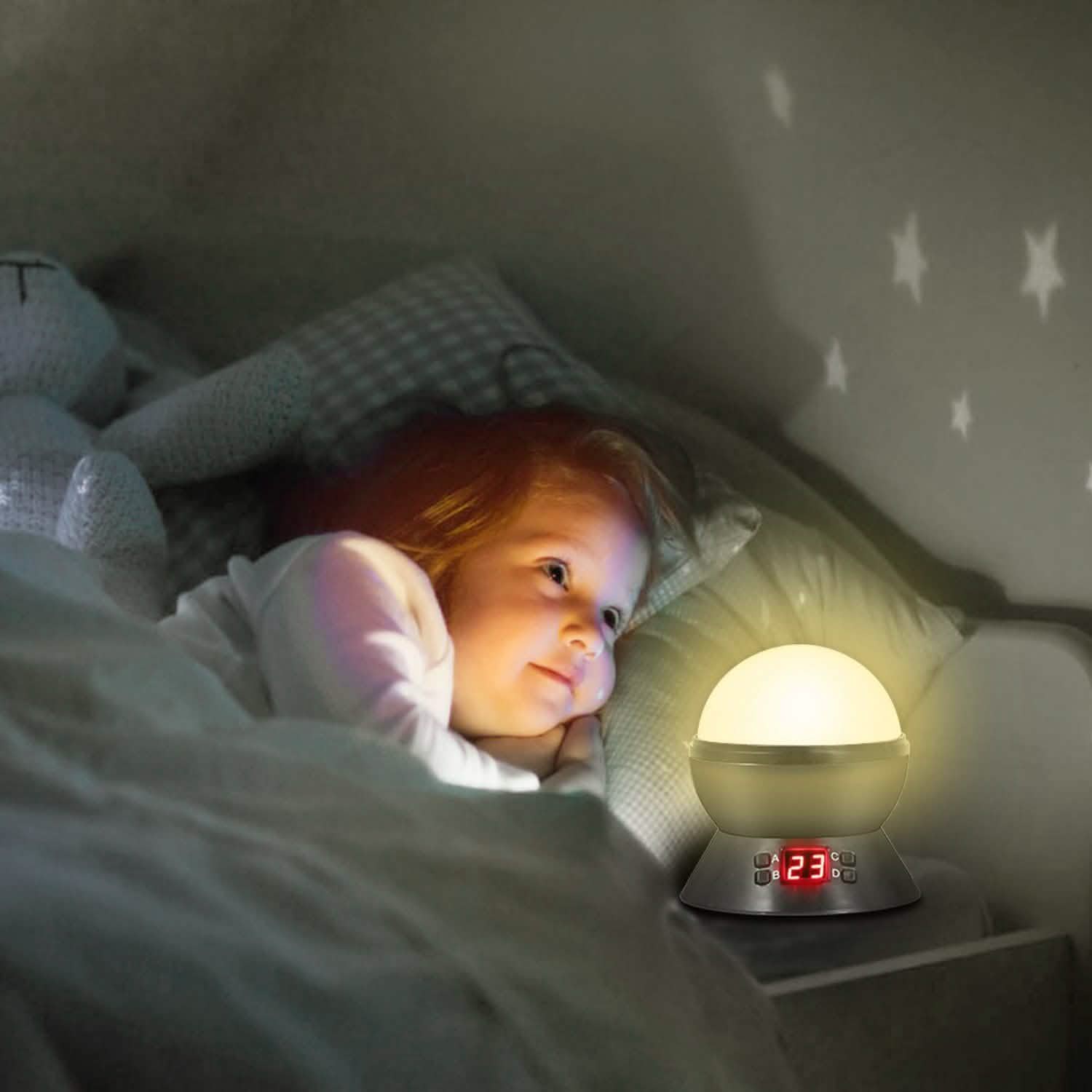 Star Moon LED Projector Lamp Kids Night Light Indoor Lighting - Tophatter Daily Deals