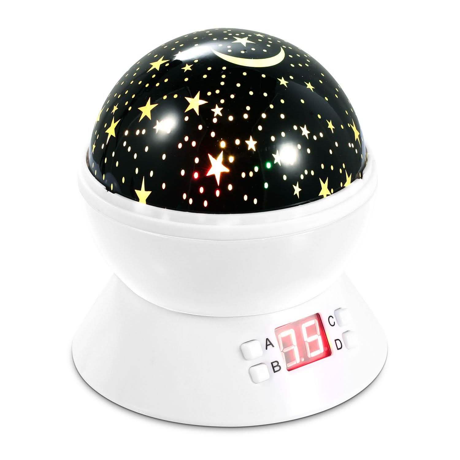 Star Moon LED Projector Lamp Kids Night Light Indoor Lighting - Tophatter Daily Deals