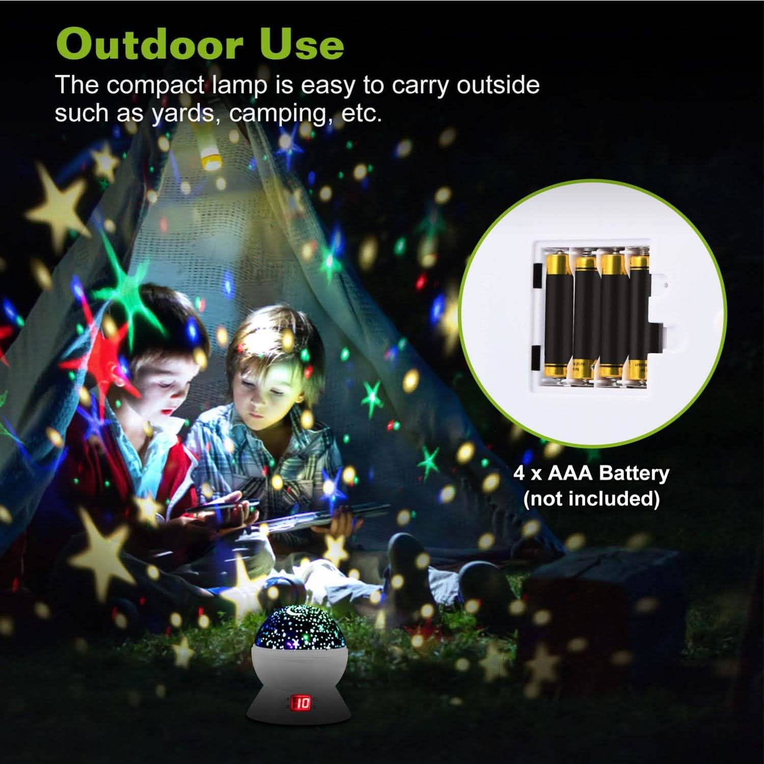 Star Moon LED Projector Lamp Kids Night Light Indoor Lighting - Tophatter Daily Deals