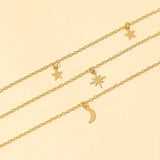Star Moon Multi-layer Pendant Necklace Necklaces - Tophatter Daily Deals