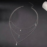 Star Moon Multi-layer Pendant Necklace Necklaces - Tophatter Daily Deals