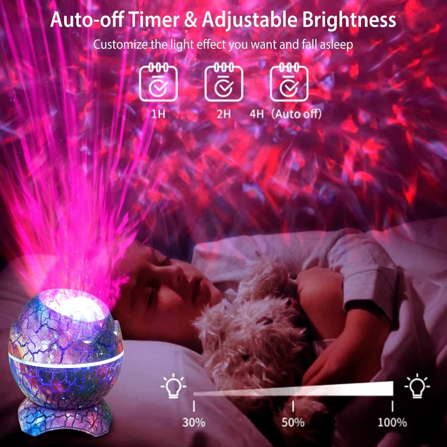 Star Project Lamp Galaxy Light Dinosaur Egg with Wireless Speaker and Remote Control Indoor Lighting - Tophatter Daily Deals