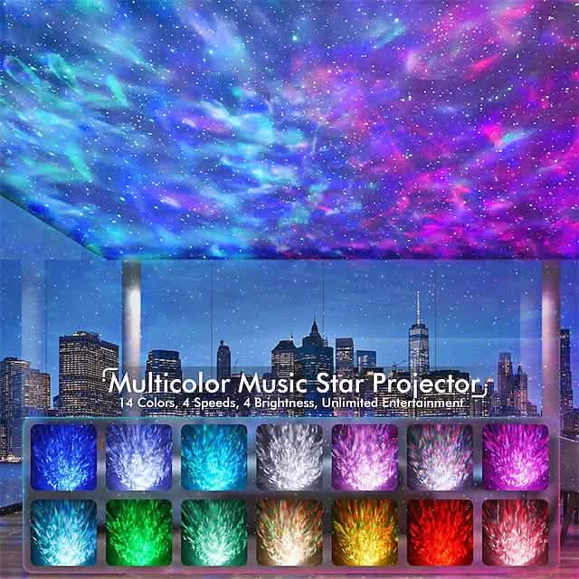 Star Projector Bluetooth Speaker LED Night Light Bluetooth Speakers - Tophatter Daily Deals