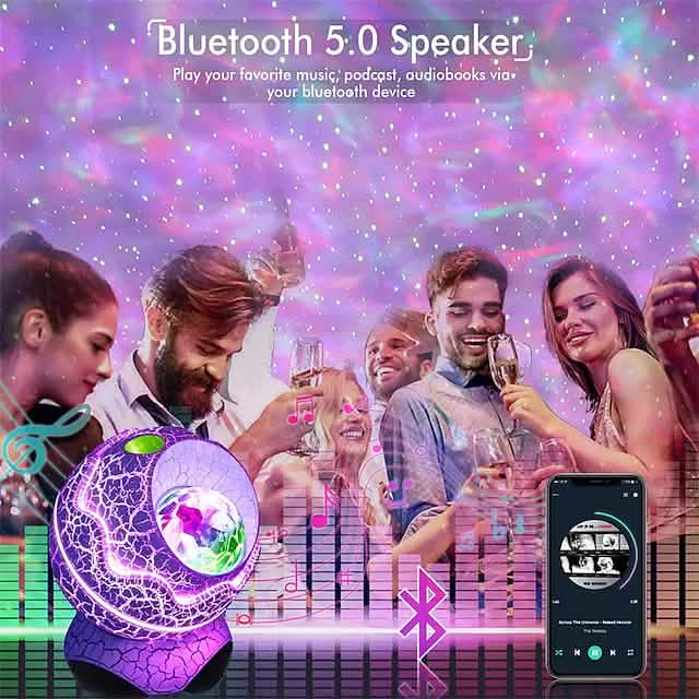 Star Projector Bluetooth Speaker LED Night Light Bluetooth Speakers - Tophatter Daily Deals