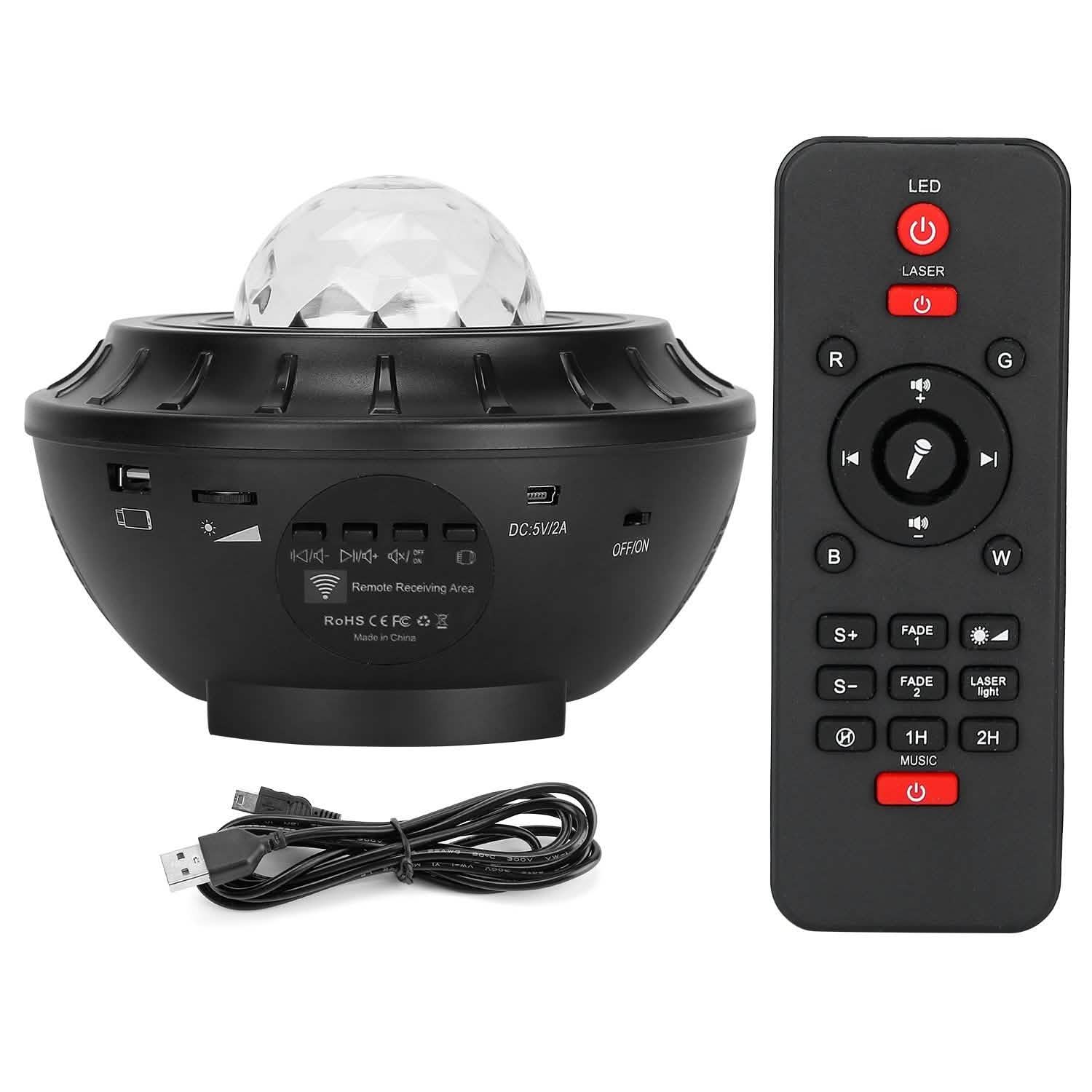 Star Projector Lamp RGBW Wireless Music Speaker Night Light Indoor Lighting - Tophatter Daily Deals
