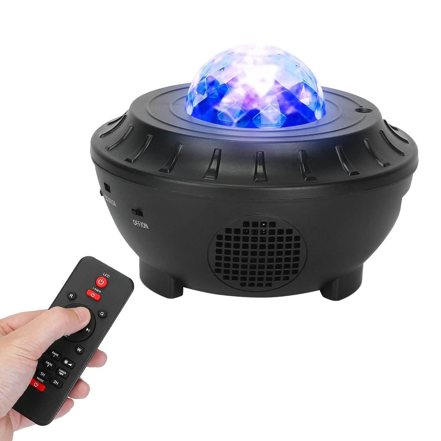 Star Projector Lamp RGBW Wireless Music Speaker Night Light Indoor Lighting - Tophatter Daily Deals