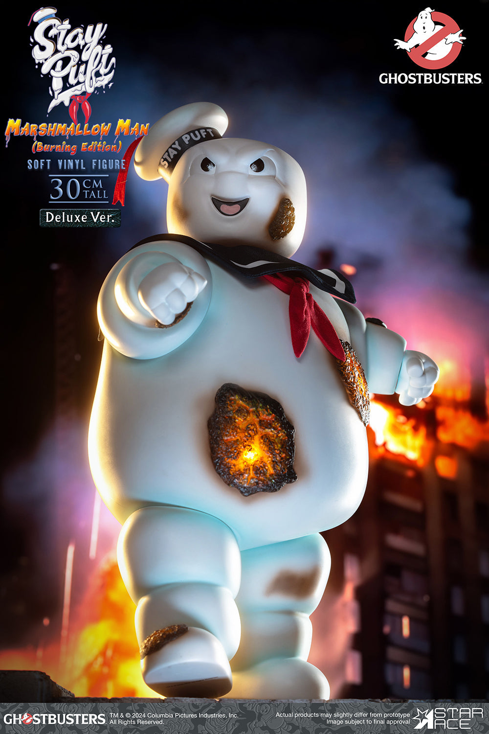 Ghostbusters – Stay Puft Marshmallow Man Burning Edition Deluxe Soft Vinyl Statue Statue - Tophatter Daily Deals
