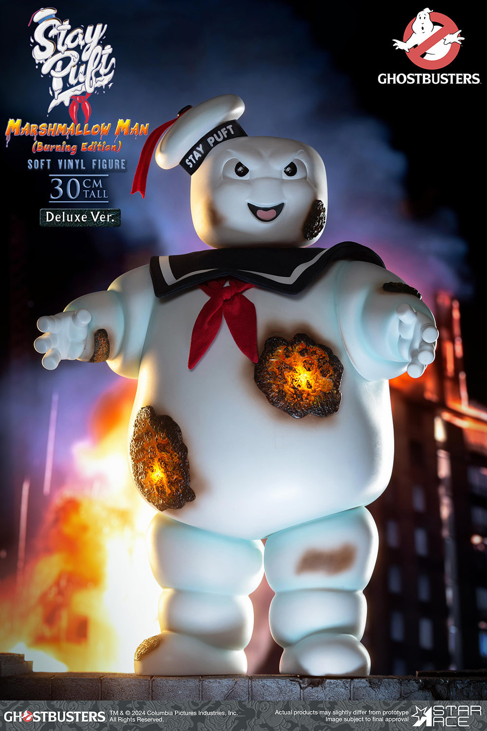 Ghostbusters – Stay Puft Marshmallow Man Burning Edition Deluxe Soft Vinyl Statue Statue - Tophatter Daily Deals