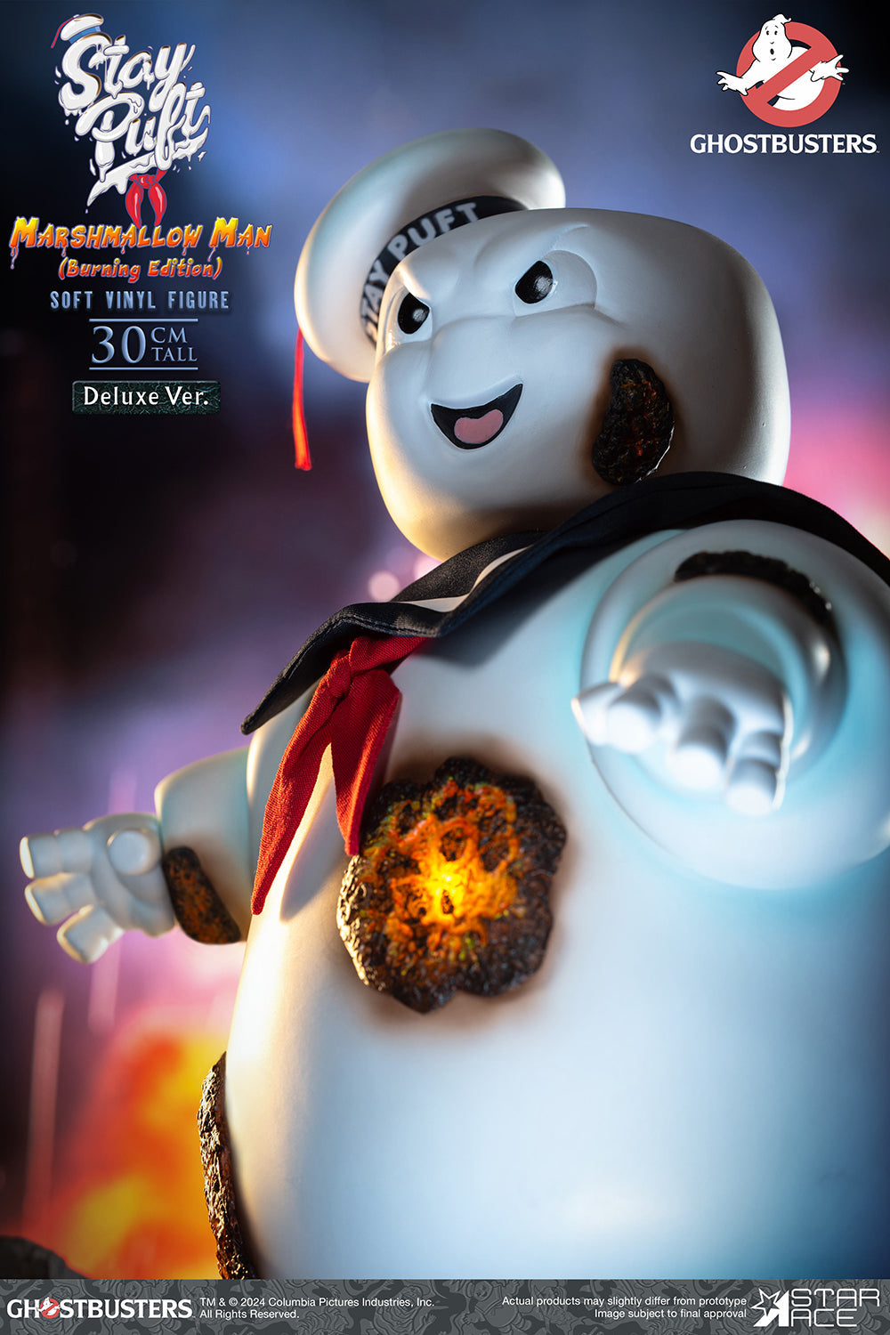 Ghostbusters – Stay Puft Marshmallow Man Burning Edition Deluxe Soft Vinyl Statue Statue - Tophatter Daily Deals