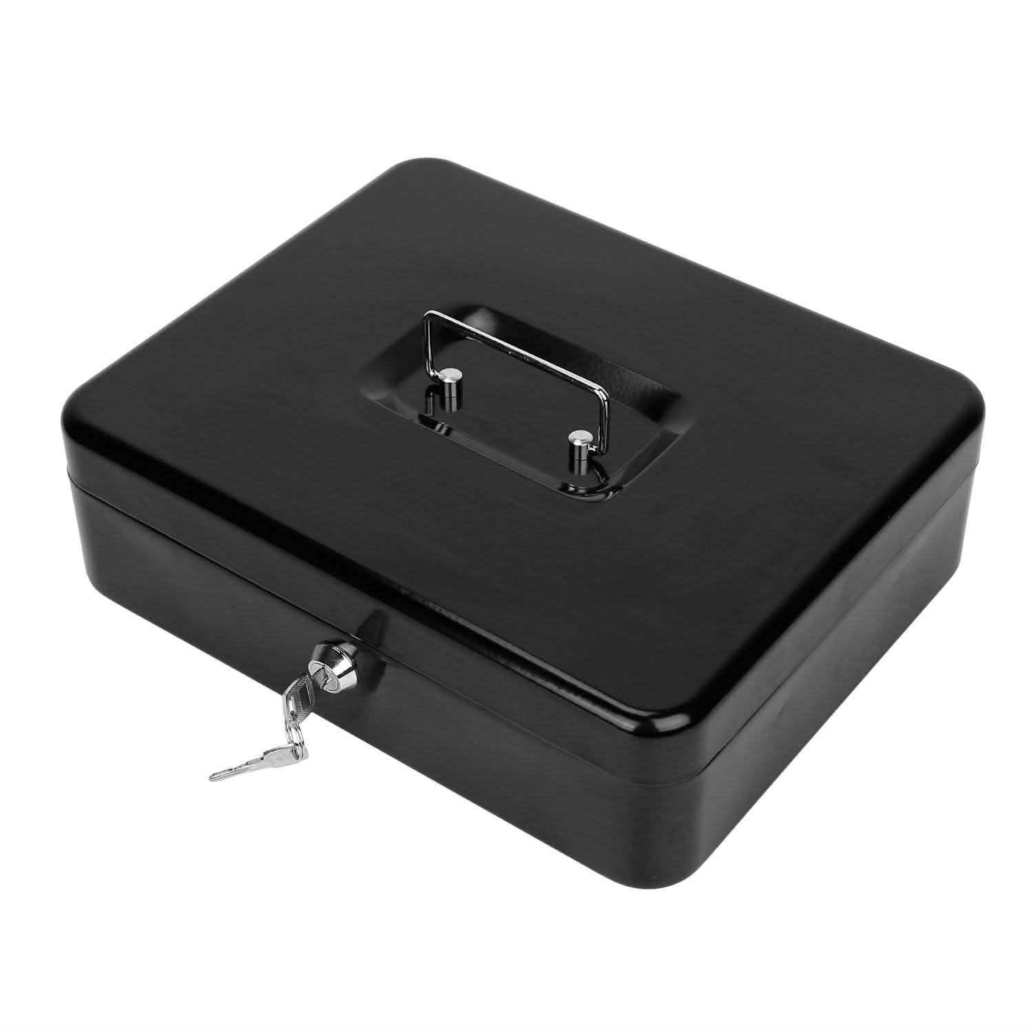 Steel Cash Box with Removable Tray Storage & Organization - Tophatter Daily Deals