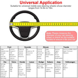 Steering Wheel Cover 14.5"- 15" Diameter Universal Fiber Leather Automotive - Tophatter Daily Deals
