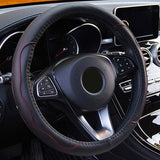 Steering Wheel Cover 14.5"- 15" Diameter Universal Fiber Leather Automotive - Tophatter Daily Deals