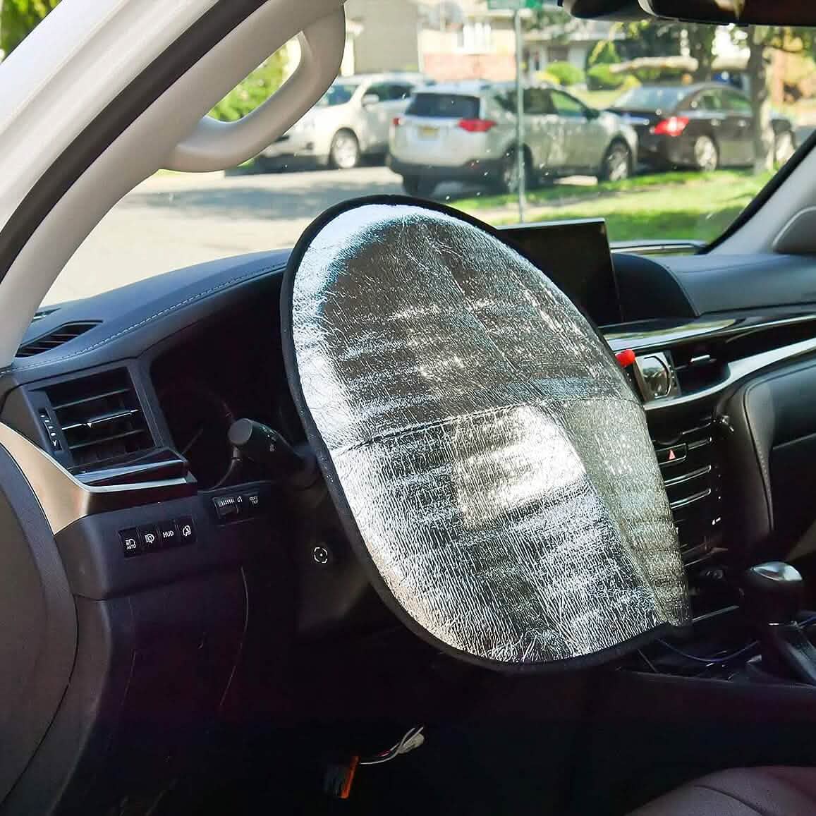 Steering Wheel Sun Protection Heat Reflective Cover Protector Cover Automotive - Tophatter Daily Deals