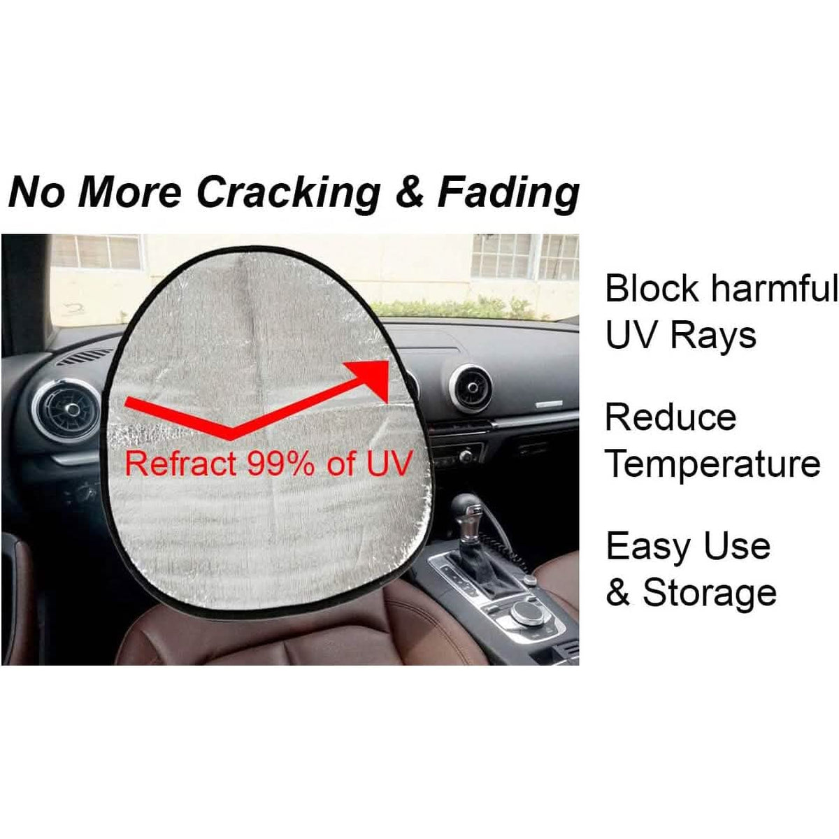Steering Wheel Sun Protection Heat Reflective Cover Protector Cover Automotive - Tophatter Daily Deals