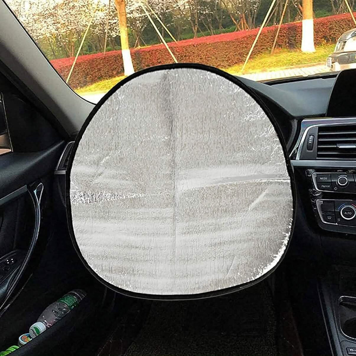 Steering Wheel Sun Protection Heat Reflective Cover Protector Cover Automotive - Tophatter Daily Deals