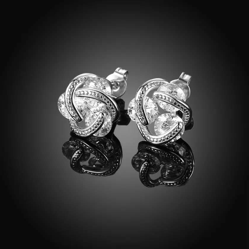 Sterling Silver Floating Stones Caged Earrings with Swarovski Crystals Earrings - Tophatter Daily Deals