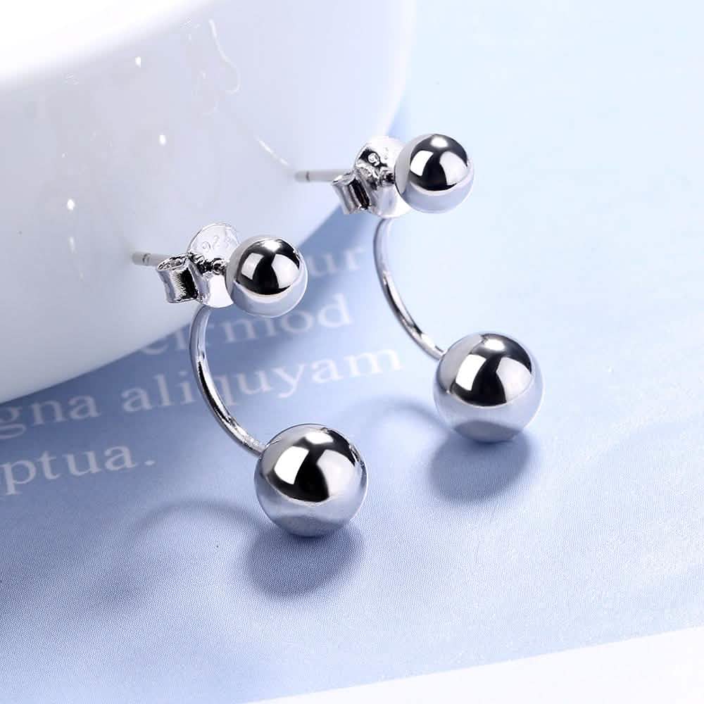 Sterling Silver Front to Back Orb Ball Earrings Earrings - Tophatter Daily Deals