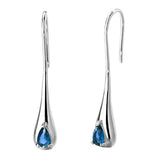 Sterling Silver Gemstone Water Drop Earrings Sapphire Blue Earrings - Tophatter Daily Deals