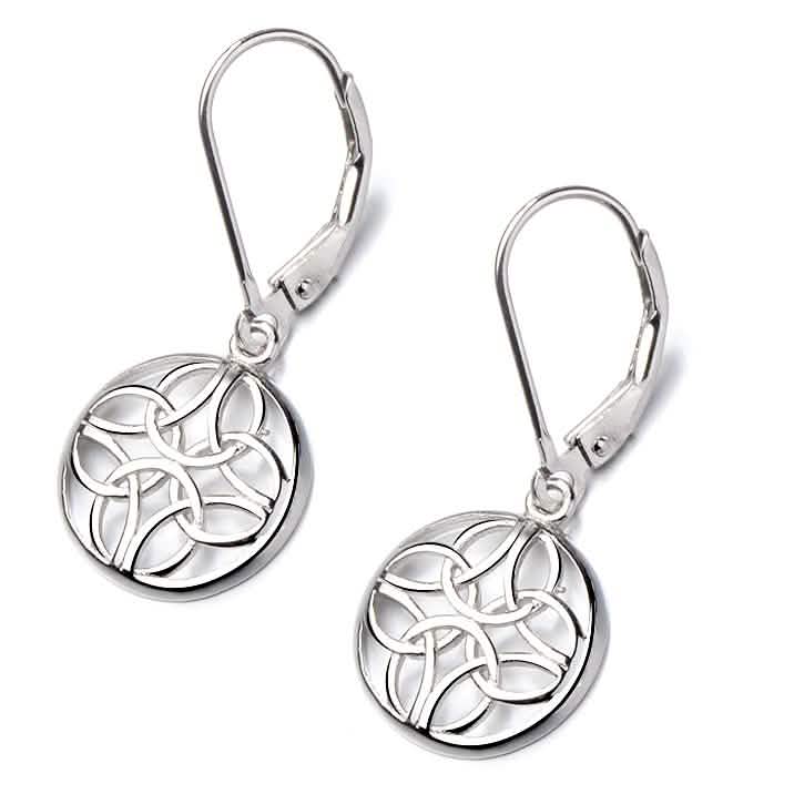 Sterling Silver Lever-Back Celtic Earrings Silver Earrings - Tophatter Daily Deals