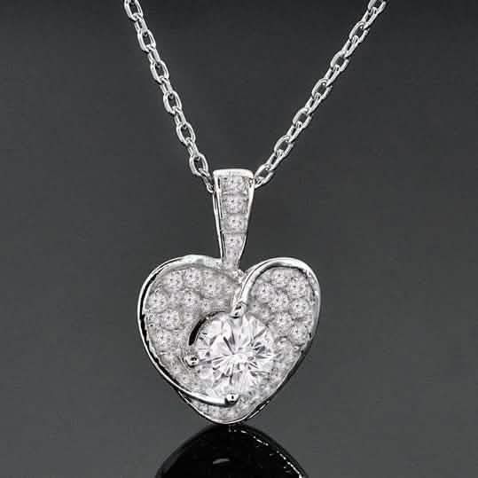 Sterling Silver Love Heart Necklaces Necklaces - Tophatter Daily Deals