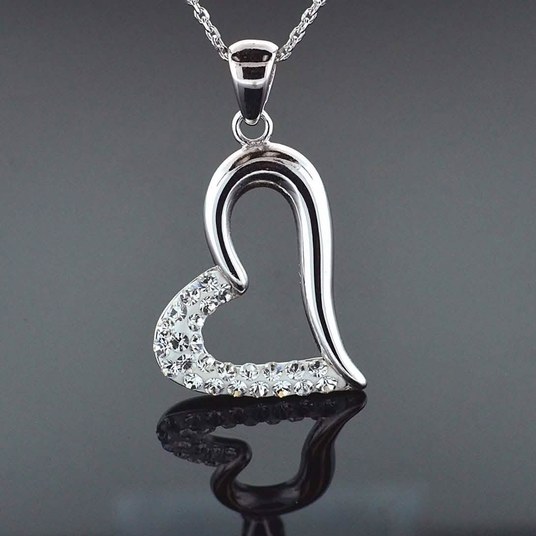 Sterling Silver Love Heart Necklaces Necklaces - Tophatter Daily Deals
