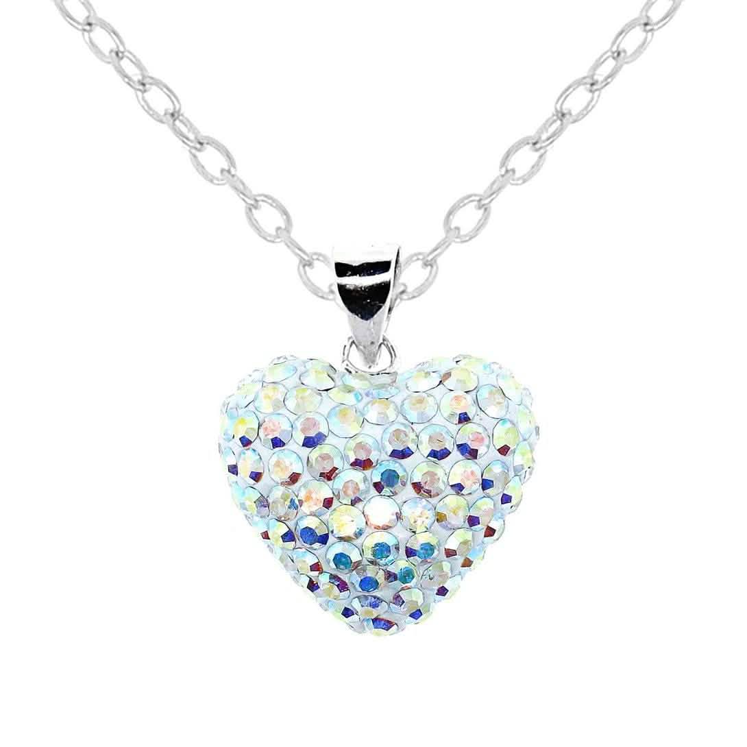 Sterling Silver Love Heart Necklaces Puff Heart Necklaces - Tophatter Daily Deals