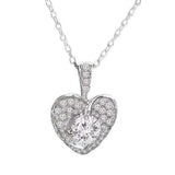 Sterling Silver Love Heart Necklaces Swirl Heart Necklaces - Tophatter Daily Deals