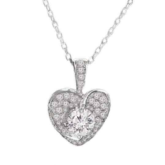 Sterling Silver Love Heart Necklaces Swirl Heart Necklaces - Tophatter Daily Deals